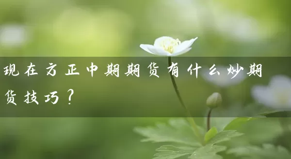 现在方正中期期货有什么炒期货技巧？_https://www.518mht.com_期货直播室_第1张