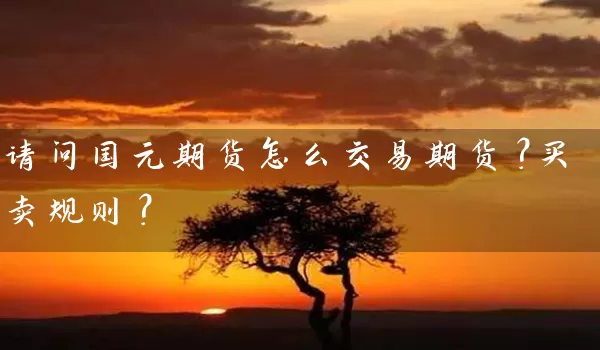 请问国元期货怎么交易期货？买卖规则？_https://www.518mht.com_期货直播室_第1张